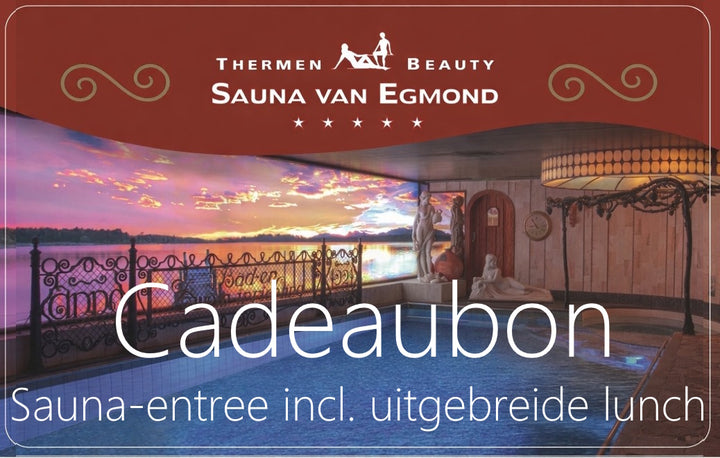 Gift voucher Sauna entrance including extensive lunch for 2 people